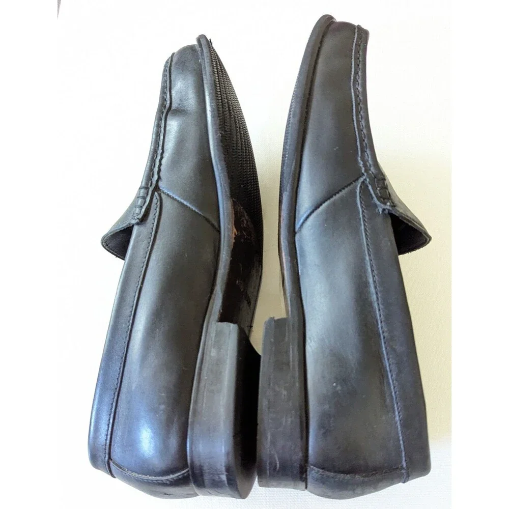 Cole Haan Mens Black Leather Loafers Dress Shoes sz 9M Skid Resistant Slip on